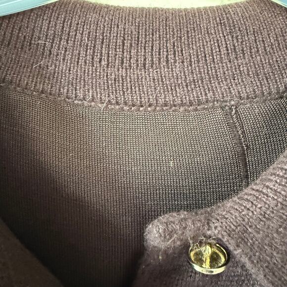 St. John Sport Brown Cashmere Gold tone buttondown sweater size 2X - Picture 6 of 13